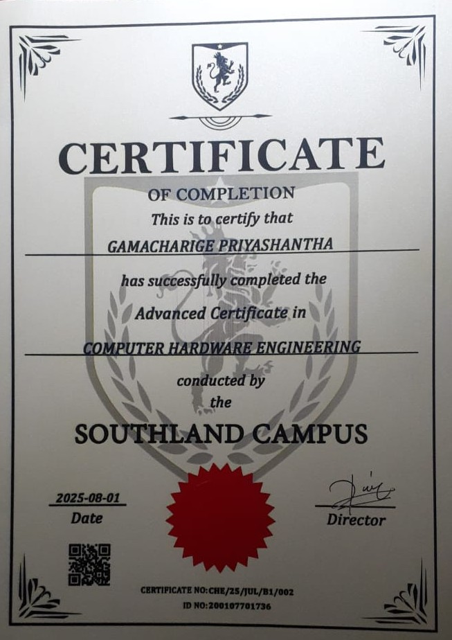 Hardware Certificate