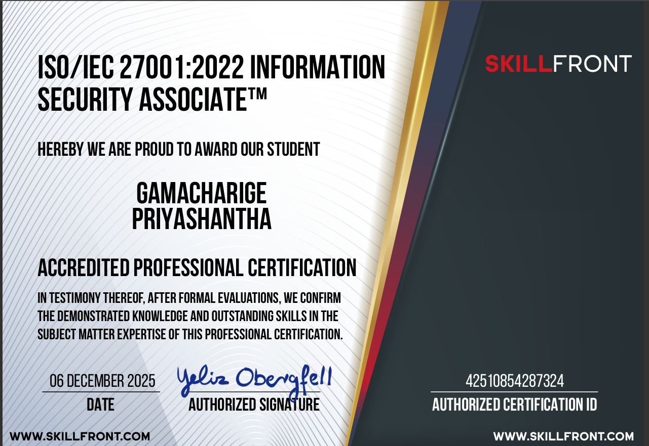 ISO IEC 27001 Information Security Associate Certificate